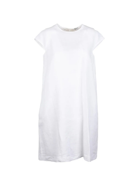  Aspesi Crew-neck Mini Dress - White 