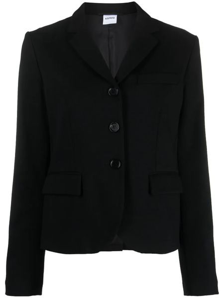  Aspesi Cropped Three-button Blazer - Black 