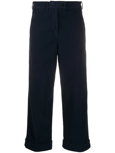  Aspesi Cropped Wide Leg Trousers - Blue 