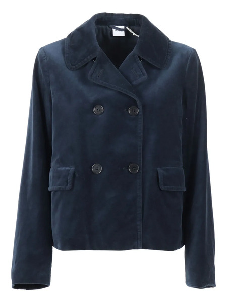  Aspesi Double-breasted Velvet-texture Jacket - Blue 