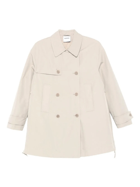  Aspesi Double-breasted Zip-detail Coat - Neutrals 