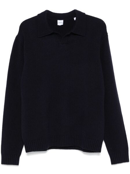  Aspesi Fine-knit Polo Top - Blue 