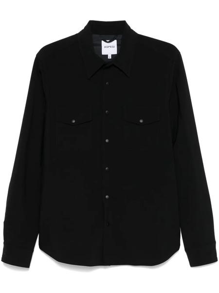  Aspesi Flannel Shirt Jacket - Black 