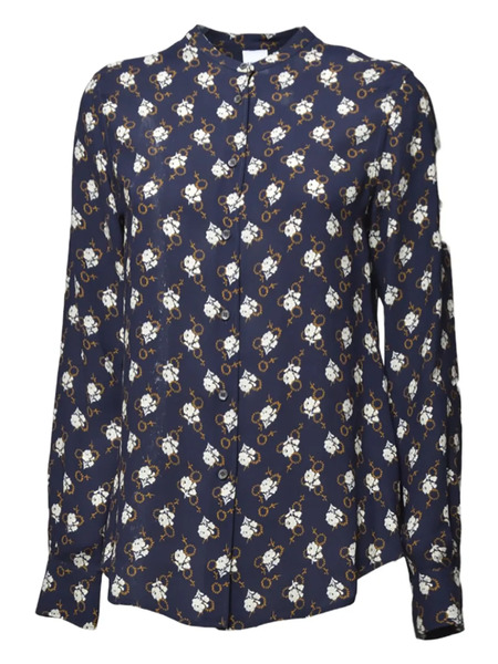  Aspesi Floral-print Button-up Shirt - Blue 
