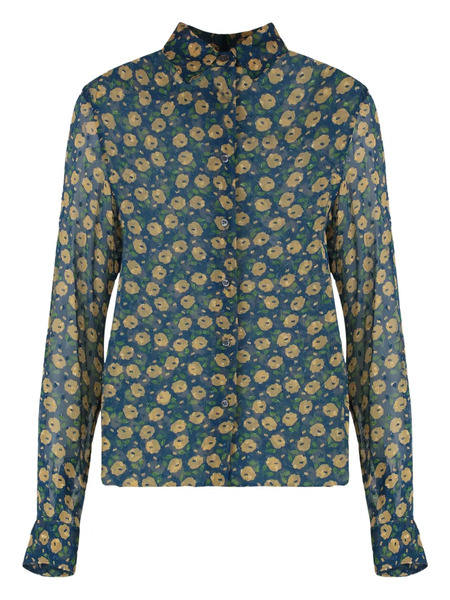  Aspesi Floral-print Shirt - Blue 
