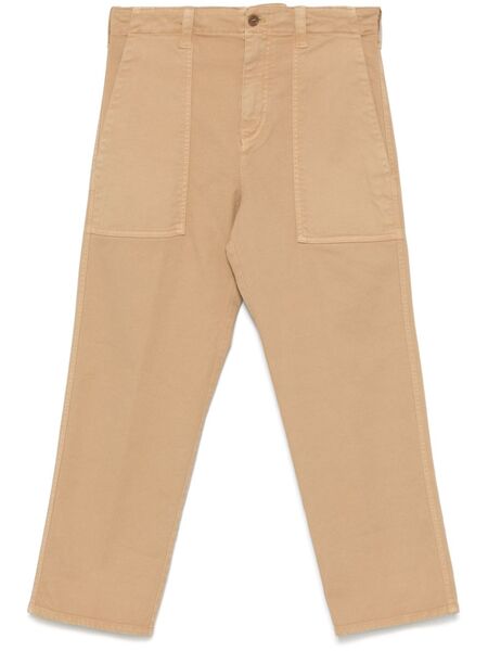  Aspesi Gabardine Cropped Trousers - Brown 