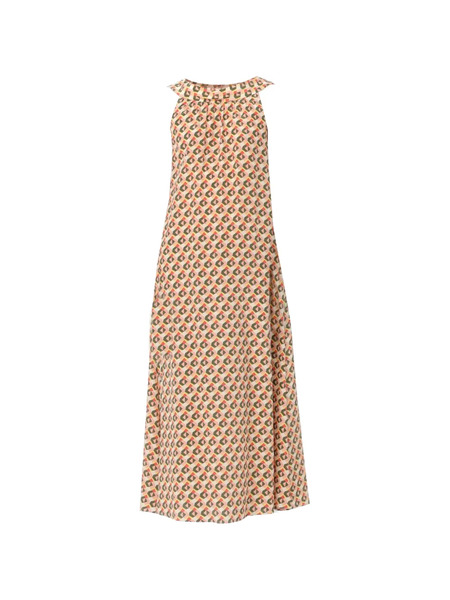 Aspesi Geometric-print Midi Dress - Neutrals 