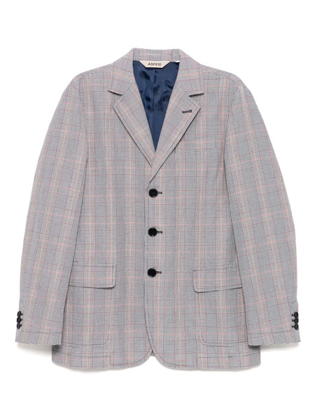  Aspesi Glen-plaid Blazer - Blue 