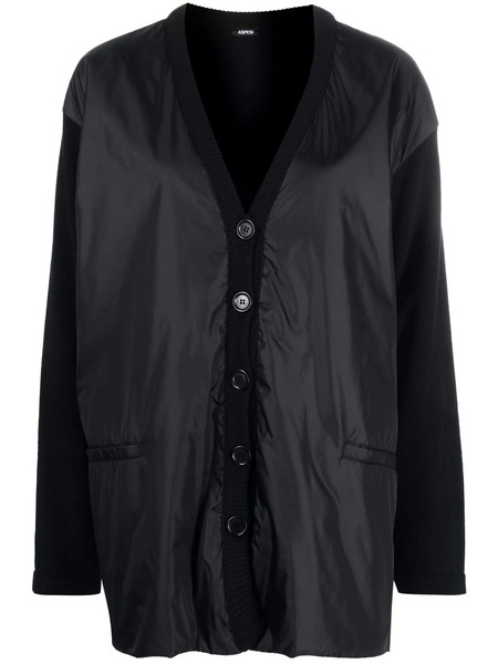  Aspesi Hybrid Button-up Cardigan - Black 