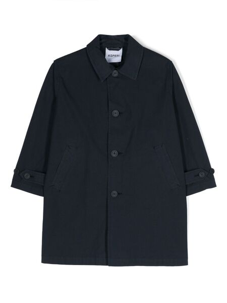 Aspesi Kids Logo-patch Trench Coat - Blue 
