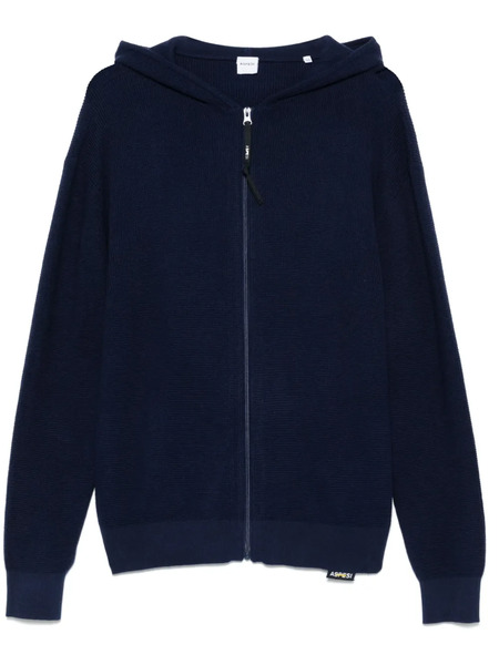  Aspesi Knitted Hoodie - Blue 