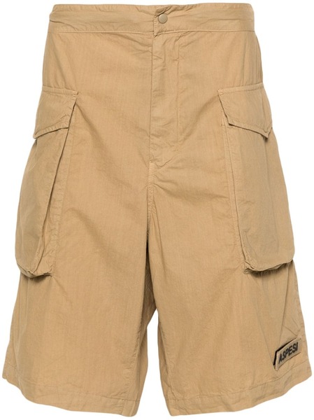  Aspesi Logo-patch Cotton Cargo Shorts - Neutrals 