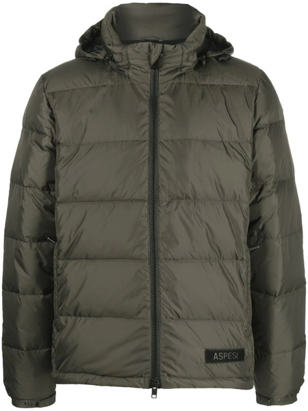  Aspesi Logo-patch Down Puffer Jacket - Green 