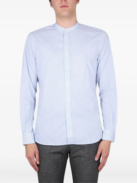  Aspesi Mandarin-collar Striped Shirt - Blue 
