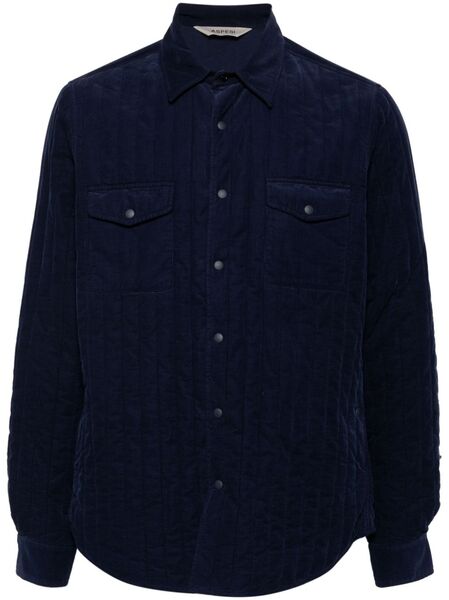  Aspesi Padded Velvet Shirt Jacket - Blue 