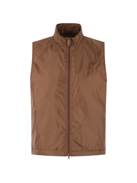 Aspesi Padded Zip-up Vest - Brown 