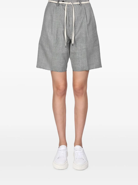  Aspesi Pleated Check-pattern Shorts - Green 
