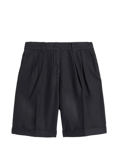  Aspesi Pleated Turn-up Shorts - Blue 