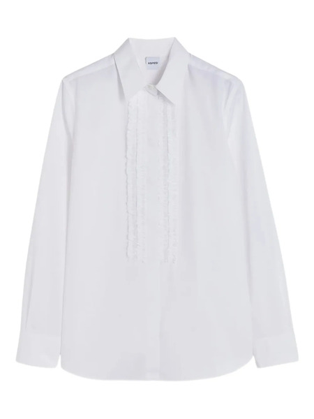  Aspesi Ruffled Cotton Shirt - White 