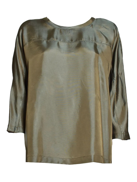  Aspesi Satin-finish Blouse - Green 