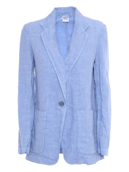  Aspesi Single-button Linen Blazer - Blue 