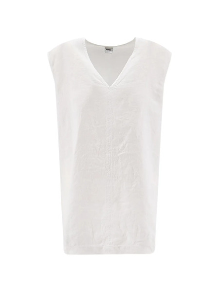  Aspesi V-neck Linen Top - White 