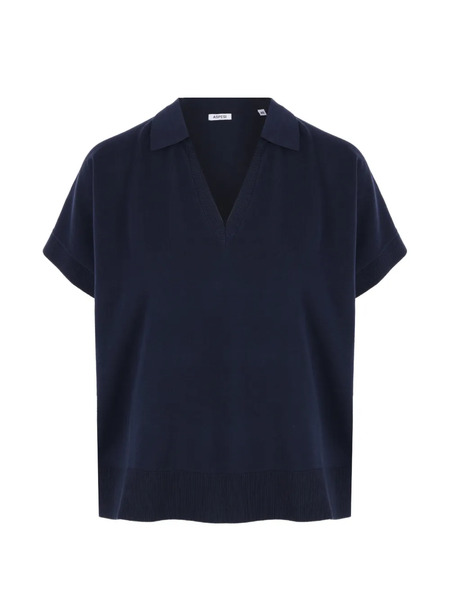  Aspesi V-neck Polo T-shirt - Blue 