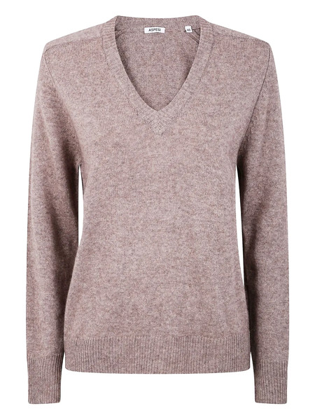  Aspesi V-neck Wool Top - Brown 