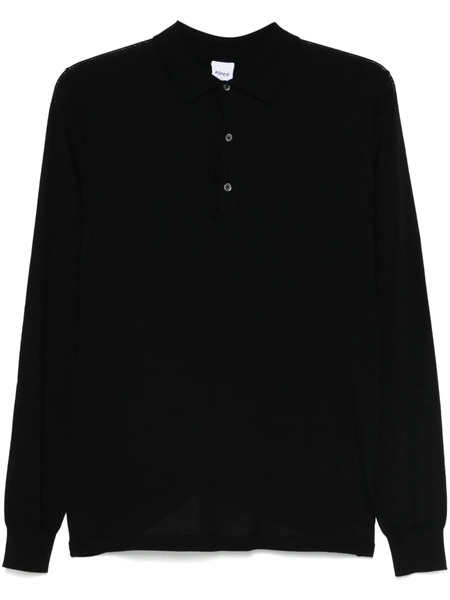  Aspesi Wool Polo Shirt - Black 