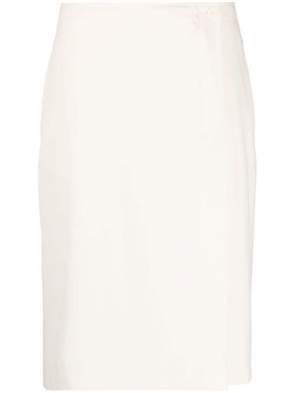  Aspesi Wrap-front Midi Skirt - Neutrals 