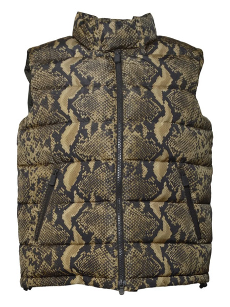  Aspesi Zip-up Snake-print Gilet - Neutrals 