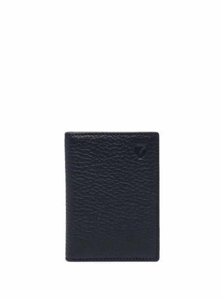  Aspinal Of London Pebbled-effect Double Fold Wallet - Blue 