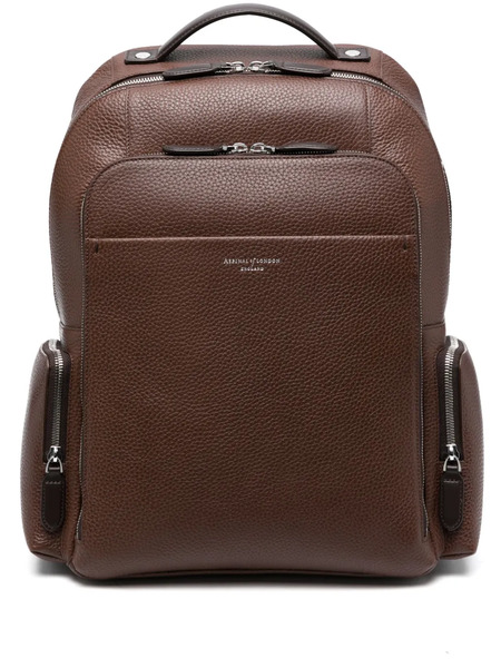  Aspinal Of London Reporter Leather Backpack - Brown 