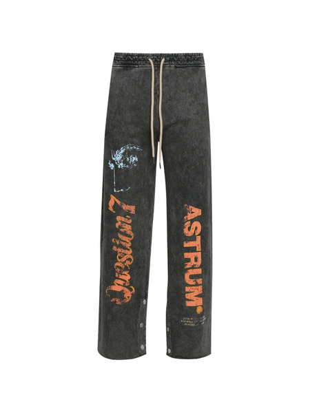  Astrum Question 7 Drawstring Graphic Trousers - Grey 
