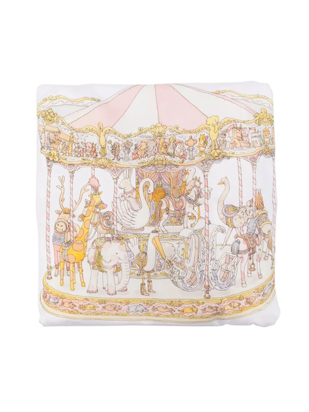  Atelier Choux Carousel-print Satin Sheet - White 