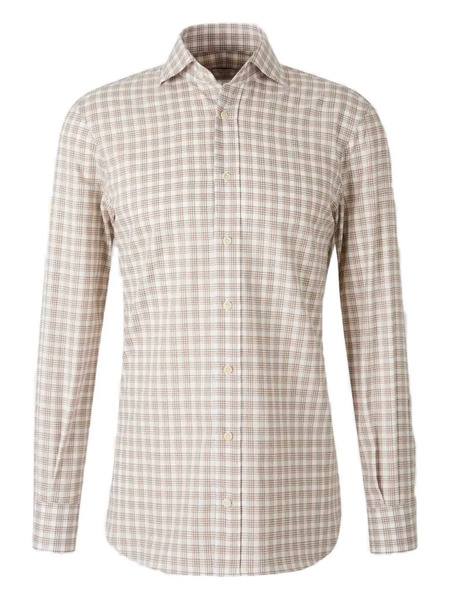  Atelier Munro Buttoned Patterned Dress Shirt - Neutrals 