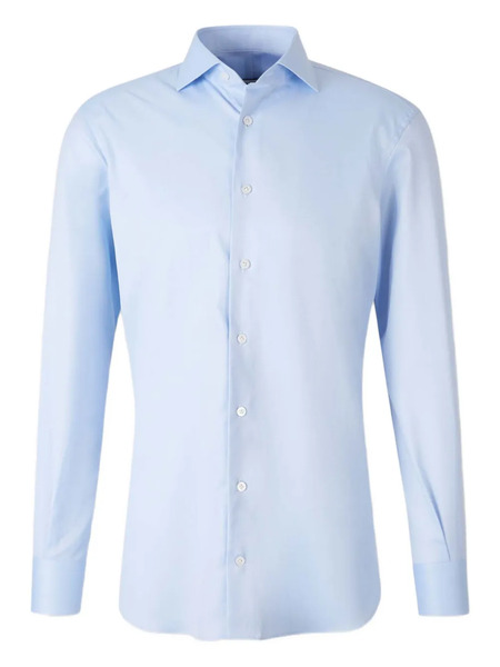  Atelier Munro Buttoned Ribbed Dress Shirt - Blue 