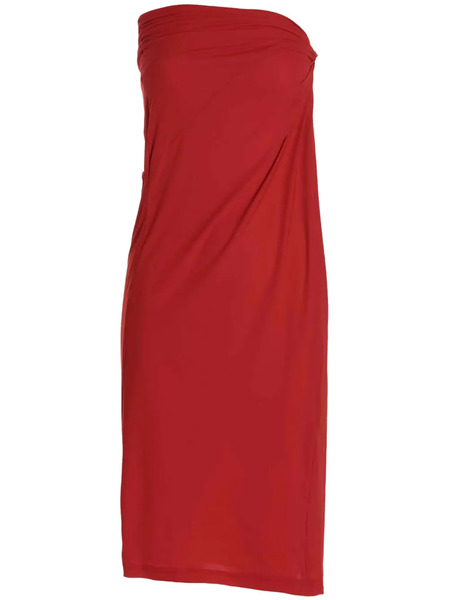  Atlein Draped Midi Skirt - Red 