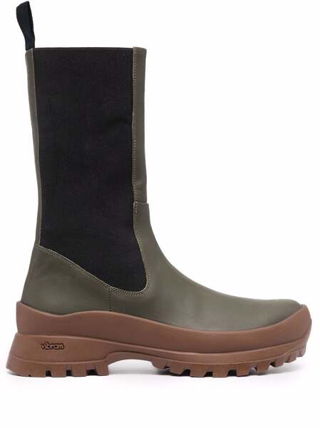  Atp Atelier Knee-length Leather Boots - Green 