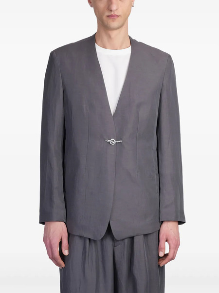  Attachment Linen-blend Blazer - Grey 