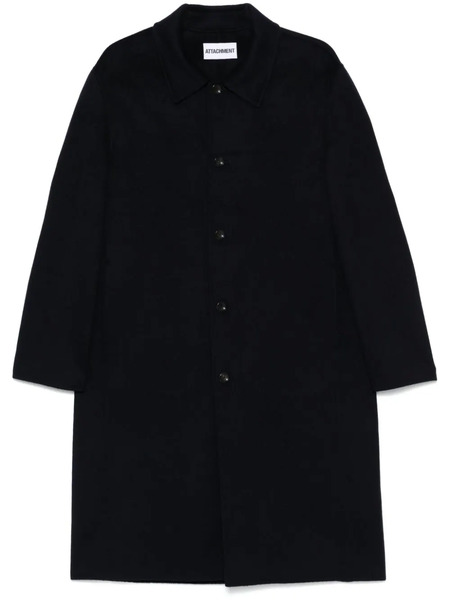  Attachment Single-breasted Coat - Blue 