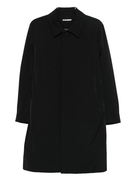  Attachment Single-breasted Collared Coat - Black 