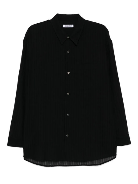  Attachment Striped Shirt - Black 