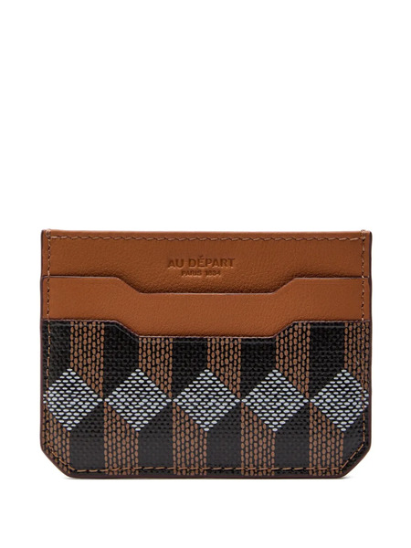  Au Départ Geometric-pattern Card Holder - Neutrals 