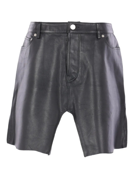  August Barron Side-pockets Leather Shorts - Black 