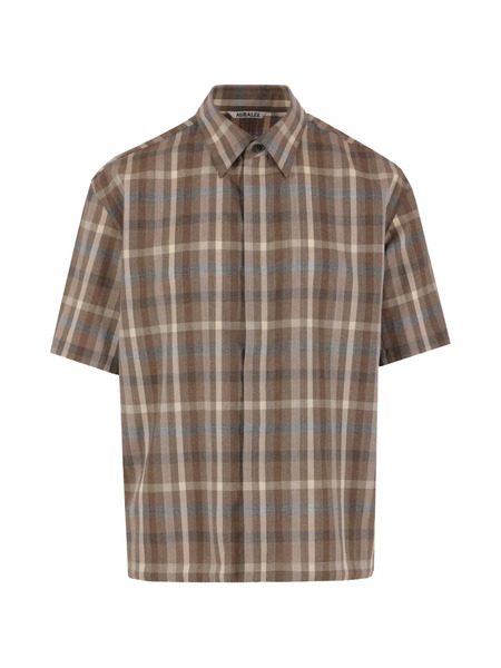  Auralee Checked Shirt - Brown 