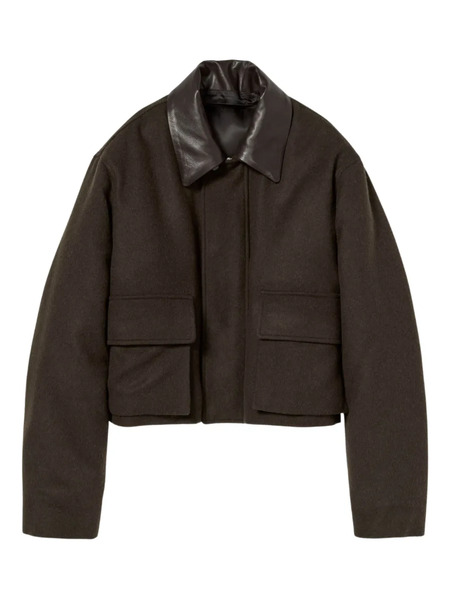  Auralee Leather-collar Jacket - Green 