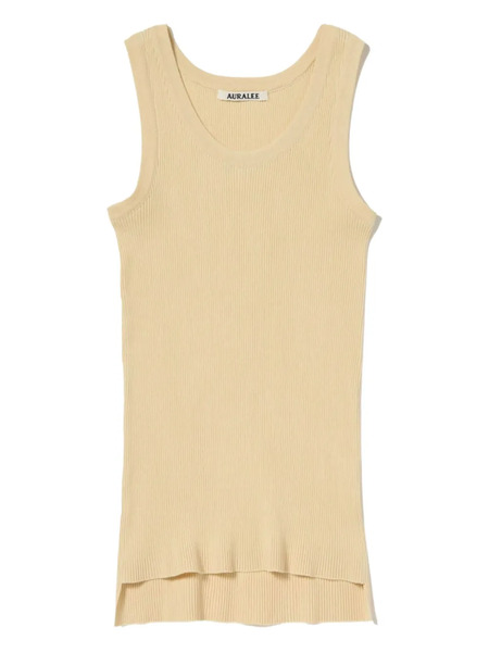  Auralee Ribbed Crew-neck Top - Neutrals 