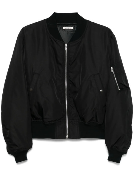  Auralee Silk Twill Bomber Jacket - Black 