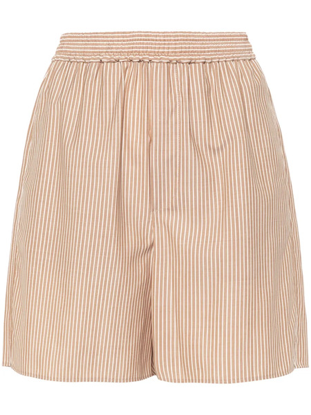  Auralee Striped Wool Shorts - Neutrals 